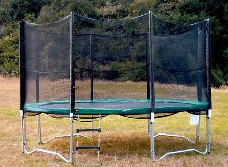 Afleiden Overeenstemming fundament Universeel veiligheidsnet 360-370 cm voor trampoline met 4 poten - Rainbow  Trampolines en Outdoor