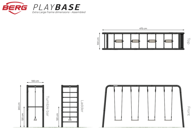 BERG PlayBase Extra Large Frame (1 x trap en 1 x rekstok)